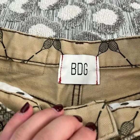 BDG Urban Outfitters High-Rise Wide Leg Tennis Racket Print Jeans - Picture 5 of 7